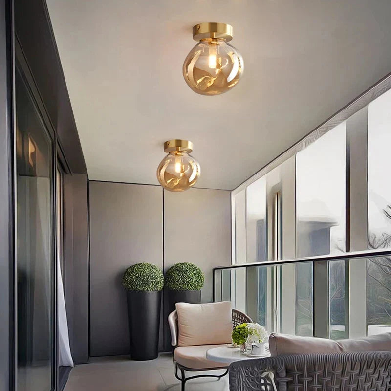 Moderne LED-Deckenlampe aus Glas – Design-Deckenleuchte mit E27-Fassung für Wohnzimmer, Schlafzimmer und Küche | Sansoti