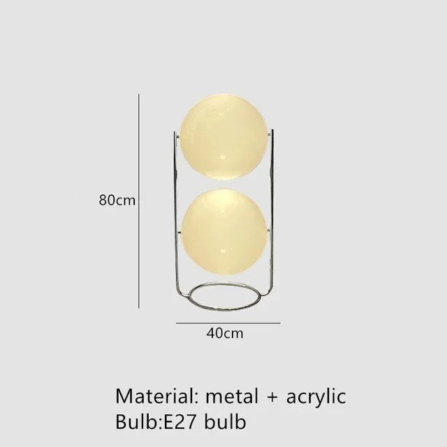 Lampa podłogowa w kształcie kuli, biała, akryl i chromowany metal, design art déco, E27 LED | Sansoti