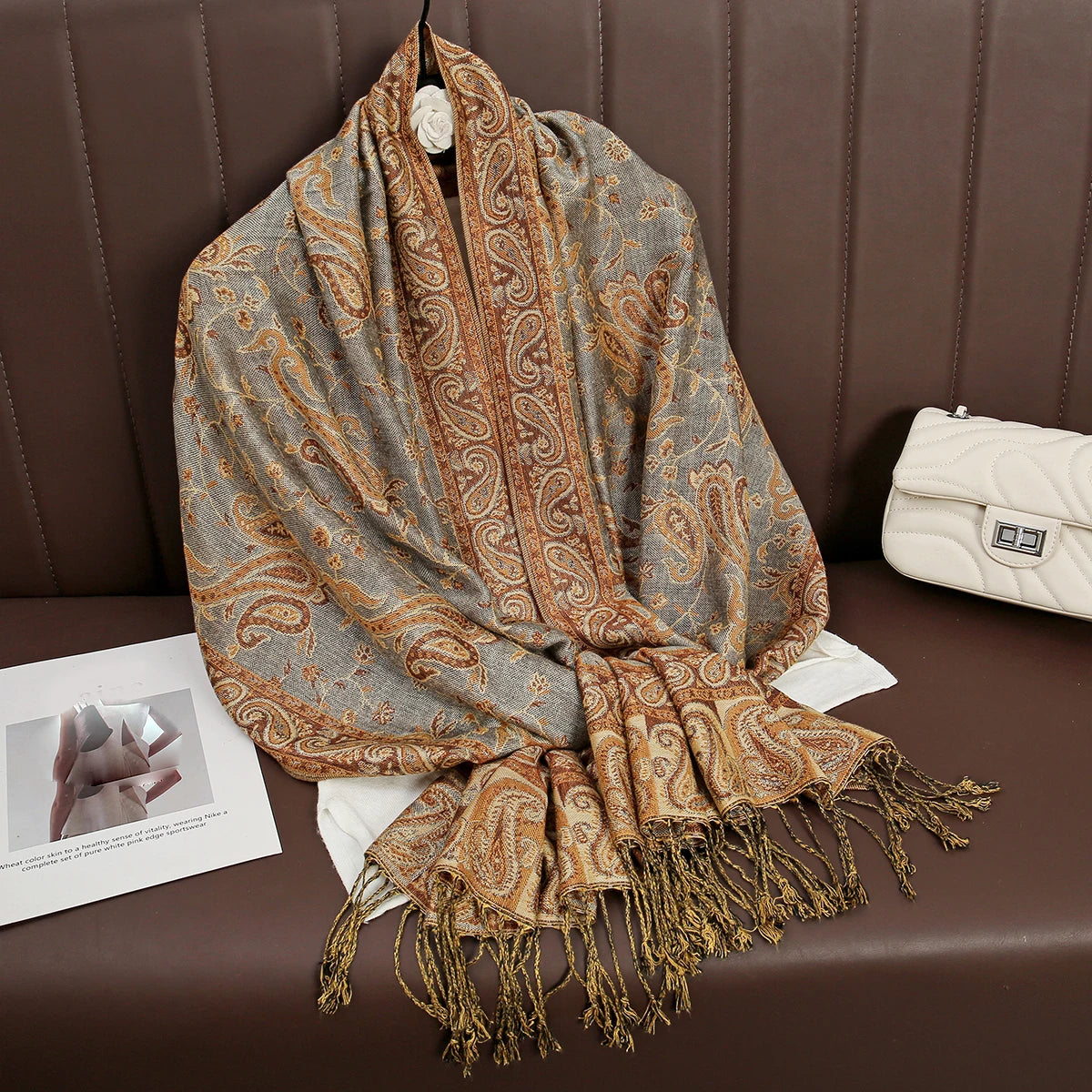 Pashmina Omslagdoek Kasjmier-look Dames 70x190cm Zachte Wintersjaal Vier Seizoenen Warm Foulard Elegante Sjaal | Sansoti