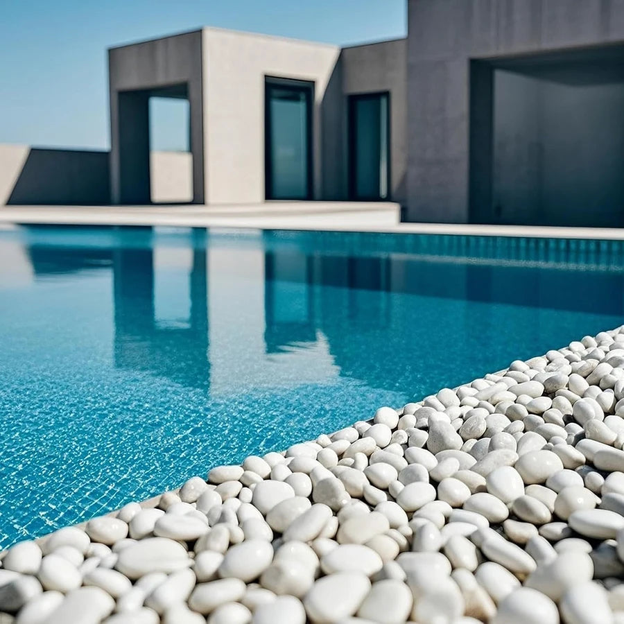 Decorative White Polished Stones 2-3cm Natural Stone for Garden Paths, Borders, Ponds, Planters, Decoration 300-800g | Sansoti