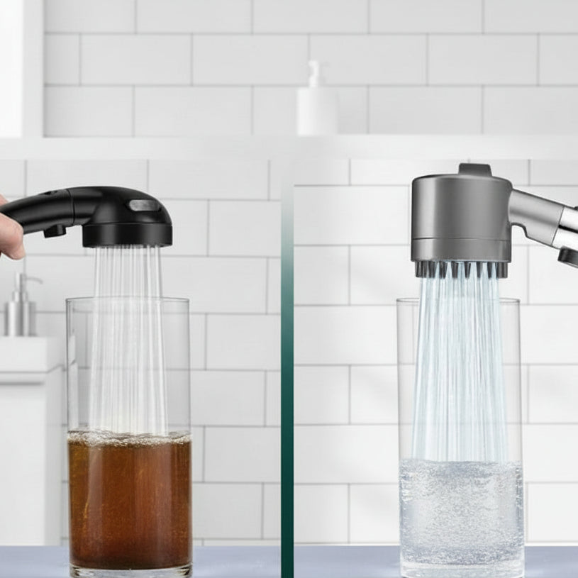 Shower Head High Pressure Filter 9-Layer ABS Stainless Steel 24x8cm Water Saving Limescale Filter | Sansoti