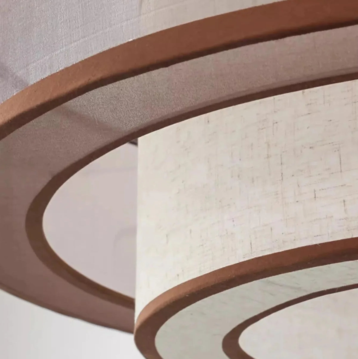 Suspension multicouche avec double abat-jour en tissu Ø50-80cm, éclairage LED inclus, pour salle à manger et chambre | Sansoti