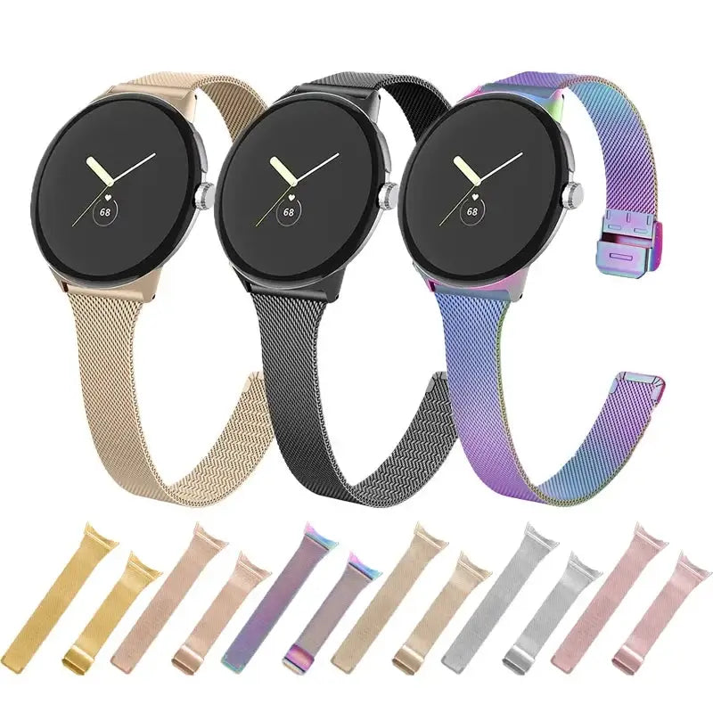 Metalowa bransoleta do smartwatcha RVS do Google Pixel – stylowy regulowany pasek do zegarka, wygodny i elegancki | Sansoti