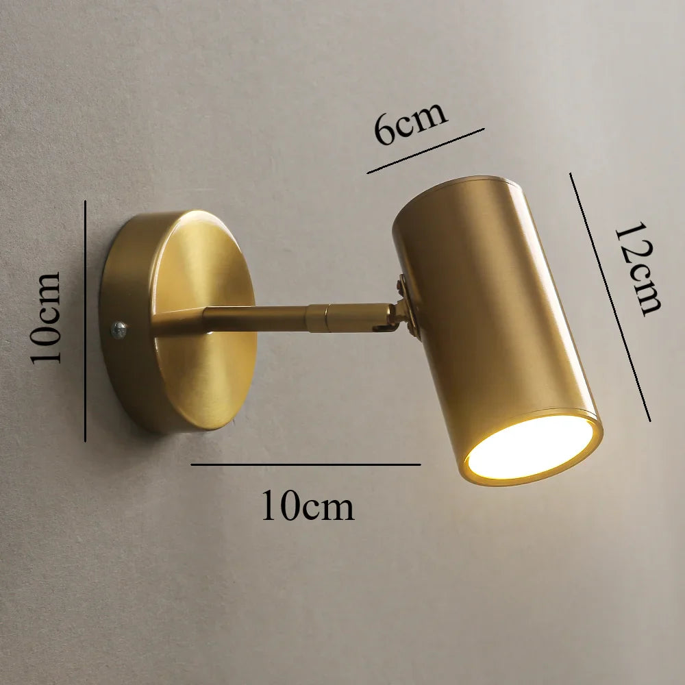 Wall Spot LED Rotatable Metal Black Gold Integrated Bedroom Living Room Reading Lamp Accent Lighting Modern Minimalist | Sansoti