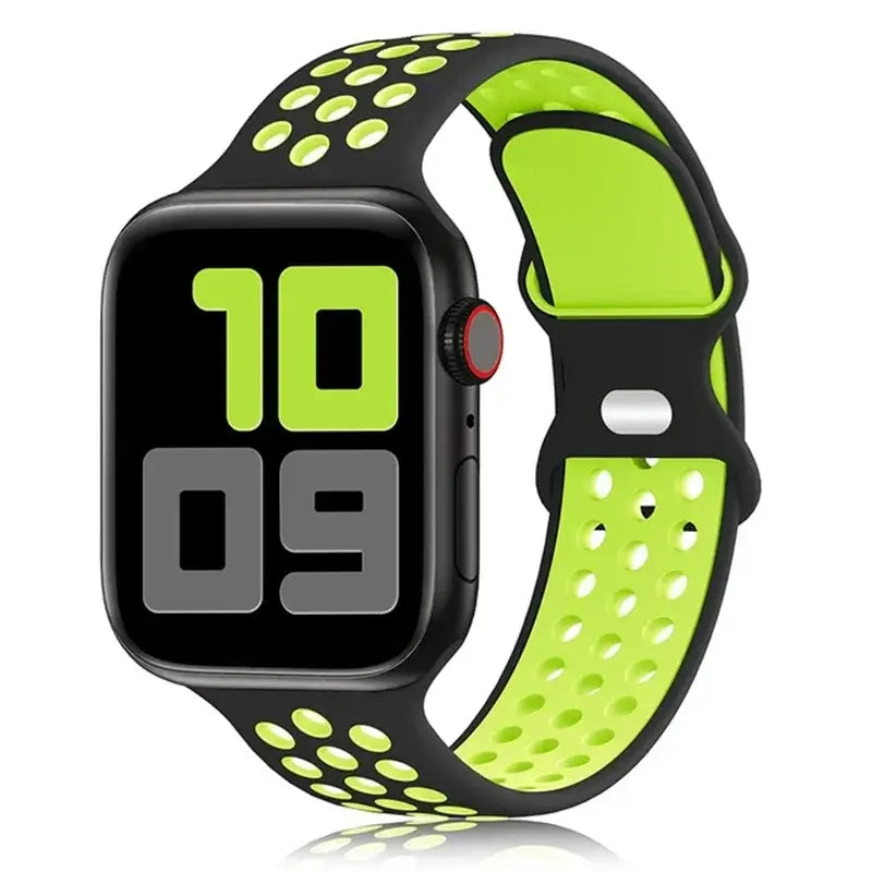 Silikonowy pasek do smartwatcha – oddychający pasek sportowy w dwóch kolorach do zegarków 38mm–49mm, unisex | Sansoti
