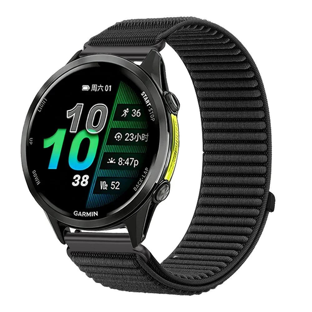 Ademend en verstelbaar nylon smartwatch-bandje van 21 cm voor sporthorloges, 20 mm en 22 mm, unisex polsband | Sansoti