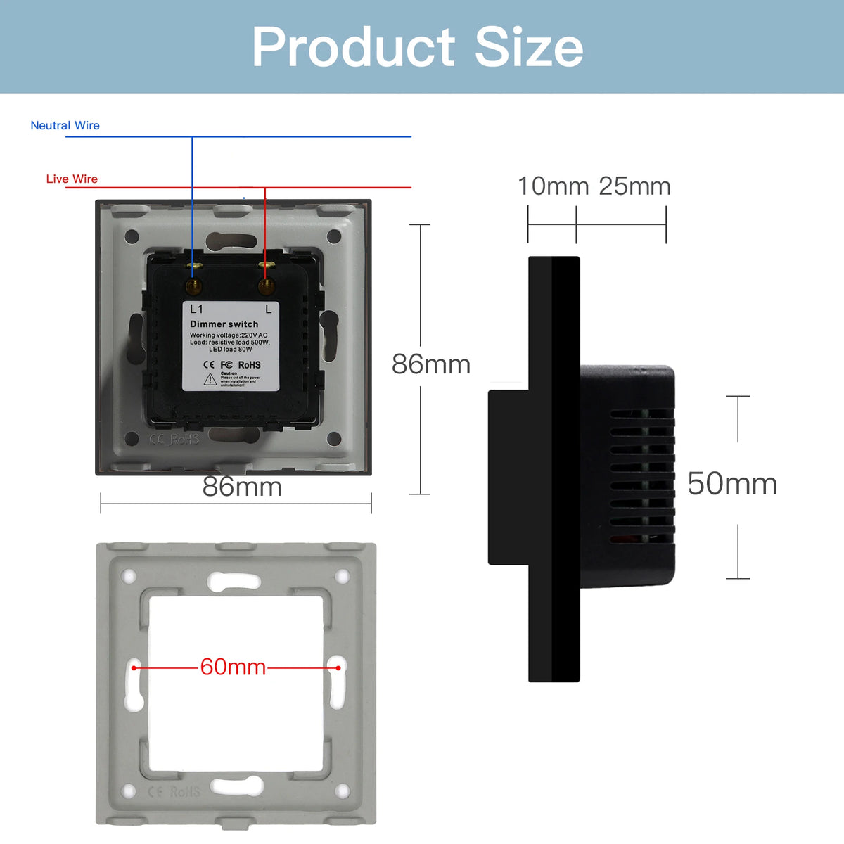 Rotary Knob Wall Dimmer for Dimmable Lighting