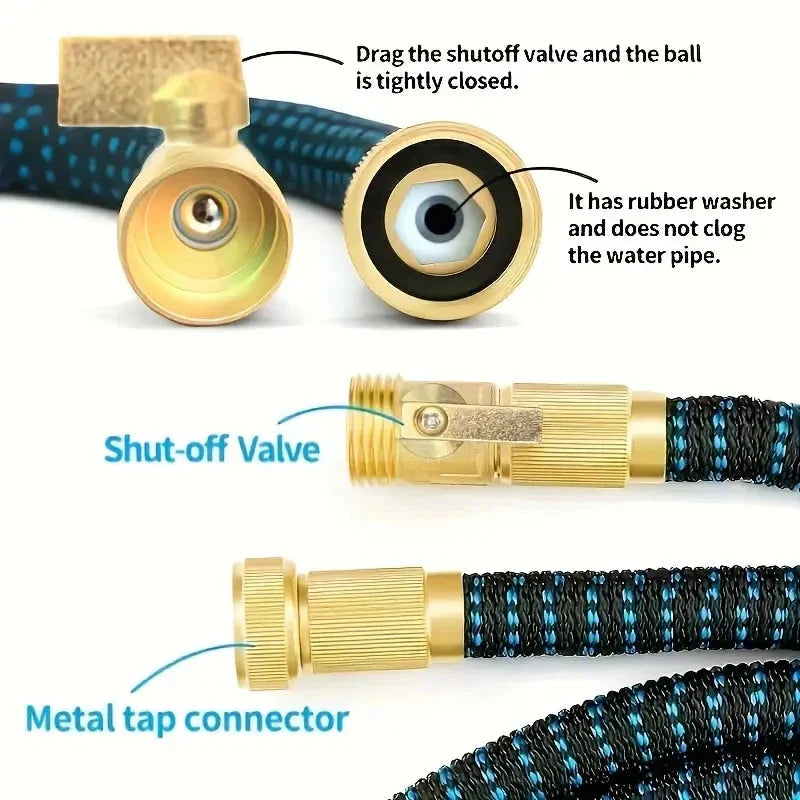 Flexible Garden Hose with High-Pressure Cleaner 7.5-90 meters Extendable | Sansoti