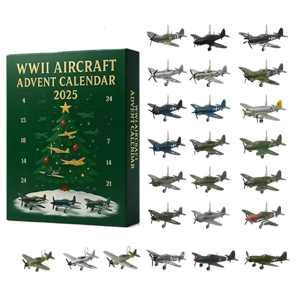 Historical Aircraft Advent Calendar 24 Miniature Models WWII Planes Christmas Calendar for Children | Sansoti