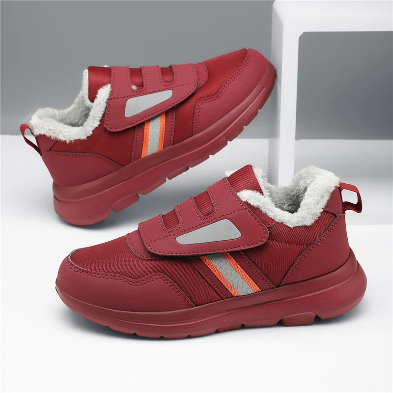 Wandelschoenen Dames Winter Verstelbare Klittenband Extra Breed Voetbed Schokdempend Comfortschoenen | Sansoti