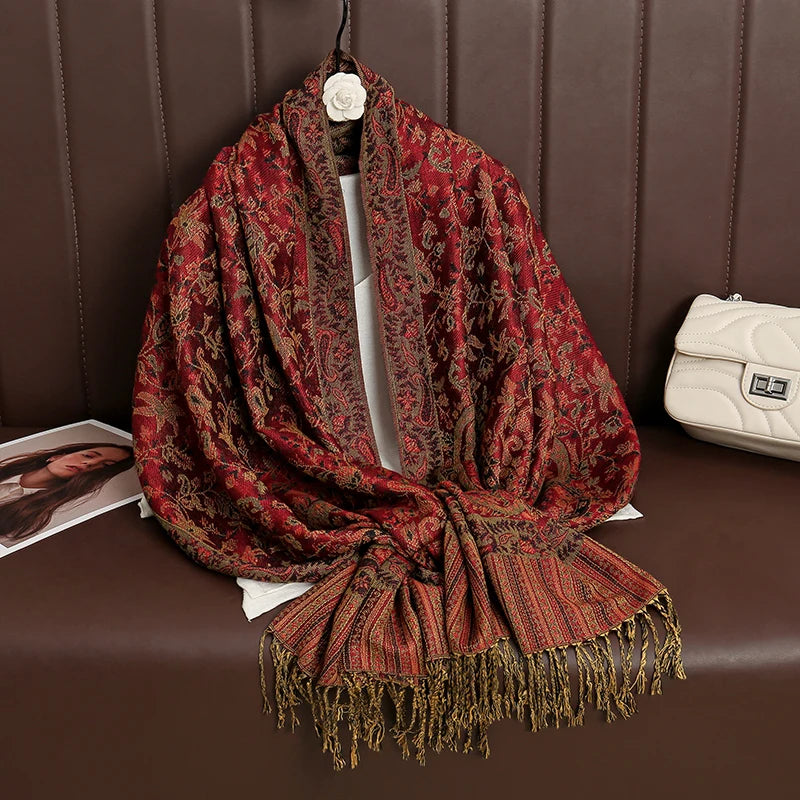 Pashmina Omslagdoek Kasjmier-look Dames 70x190cm Zachte Wintersjaal Vier Seizoenen Warm Foulard Elegante Sjaal | Sansoti