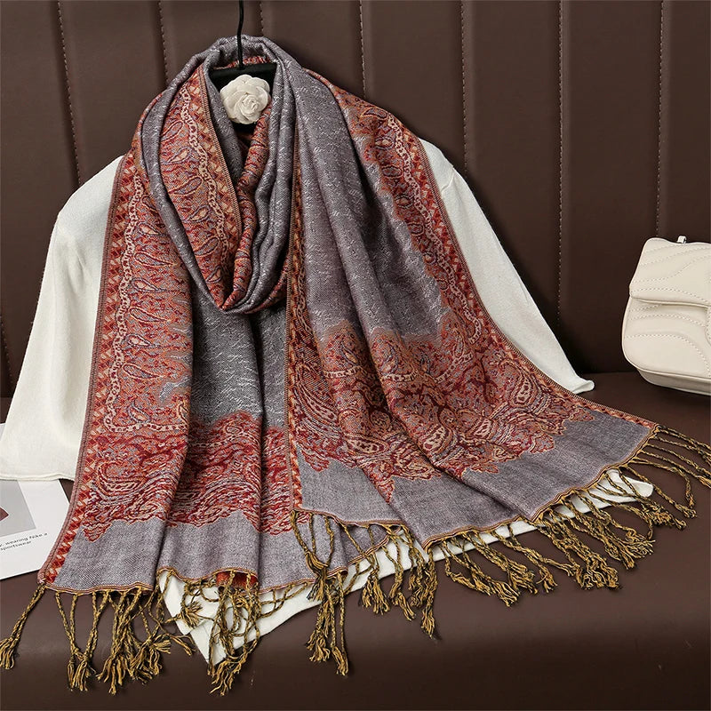 Pashmina Omslagdoek Kasjmier-look Dames 70x190cm Zachte Wintersjaal Vier Seizoenen Warm Foulard Elegante Sjaal | Sansoti