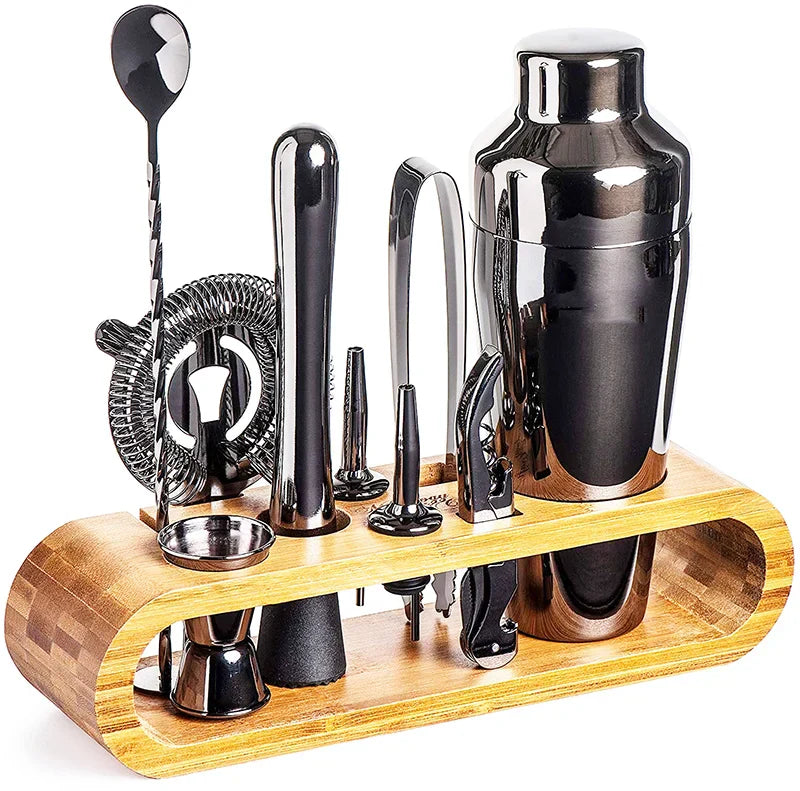 Stainless steel cocktail set with luxury finish for home bar and mixology | Sansoti