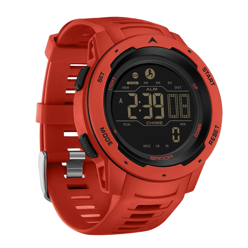 Digital Sports Watch with Pedometer Waterproof 5 Bar Outdoor Wristwatch Activity Tracker | Sansoti