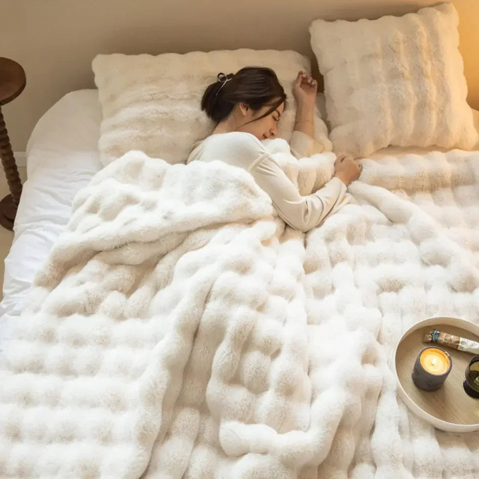 Zachte Imitatiebont Plaid - Pluizige Warme Deken voor Bank en Bed - 160x200 cm | Sansoti