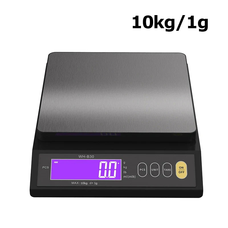 Digital Kitchen Scale Stainless Steel Waterproof 10kg Precision Baking Cooking Portioning Rechargeable LCD Display | Sansoti