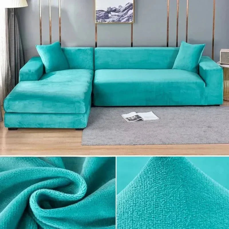 Housse de canapé en velours extensible élastique, protège-canapé antidérapante lavable pour canapé 1, 2 ou 3 places | Sansoti