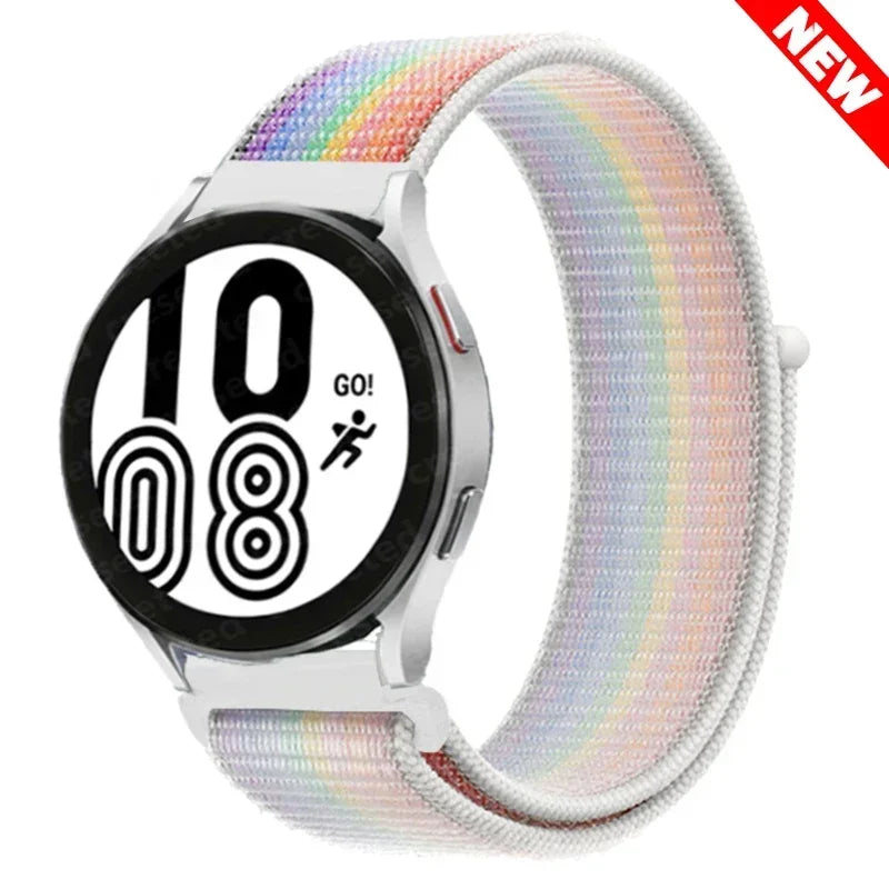 Nylon Sport Strap for Smartwatch 20mm 22mm Breathable Lightweight Loop Wristband Adjustable Training Fitness | Sansoti
