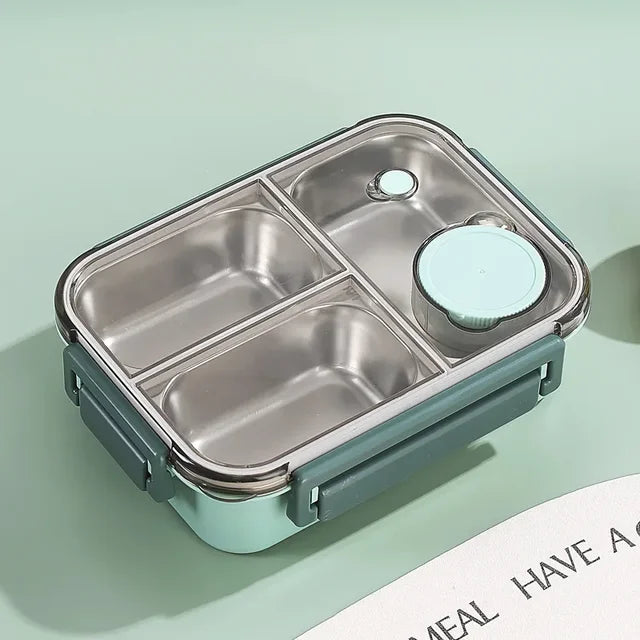 Boîte à lunch isolée en acier inoxydable avec compartiments et couvercle étanche pour repas chauds et froids en déplacement | Sansoti