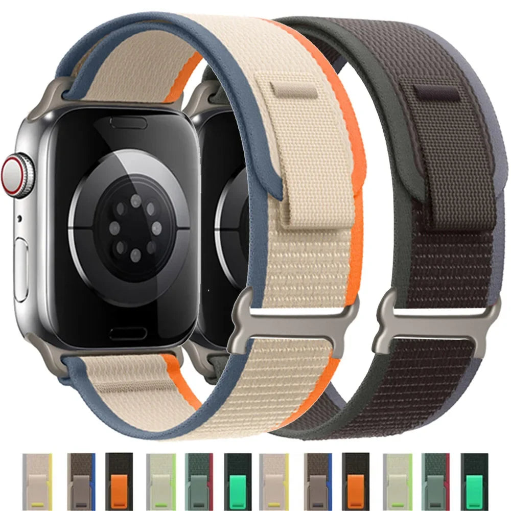 Nylon Smartwatch Trail Loop Strap - Adjustable Sport Strap with Durable Buckle - Multicolored Active Wristband | Sansoti