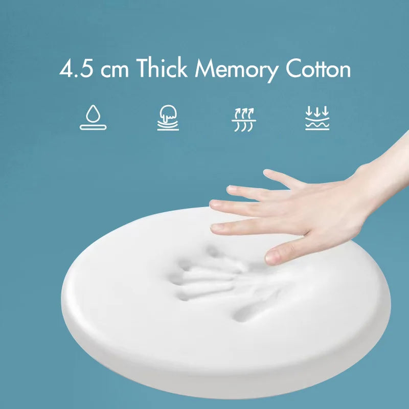 Ronde Stoelkussen Memory Foam Kunstleer Zitcomfort Eetkamerstoel Barkruk Erker Antislip Ergonomisch Duurzaam | Sansoti