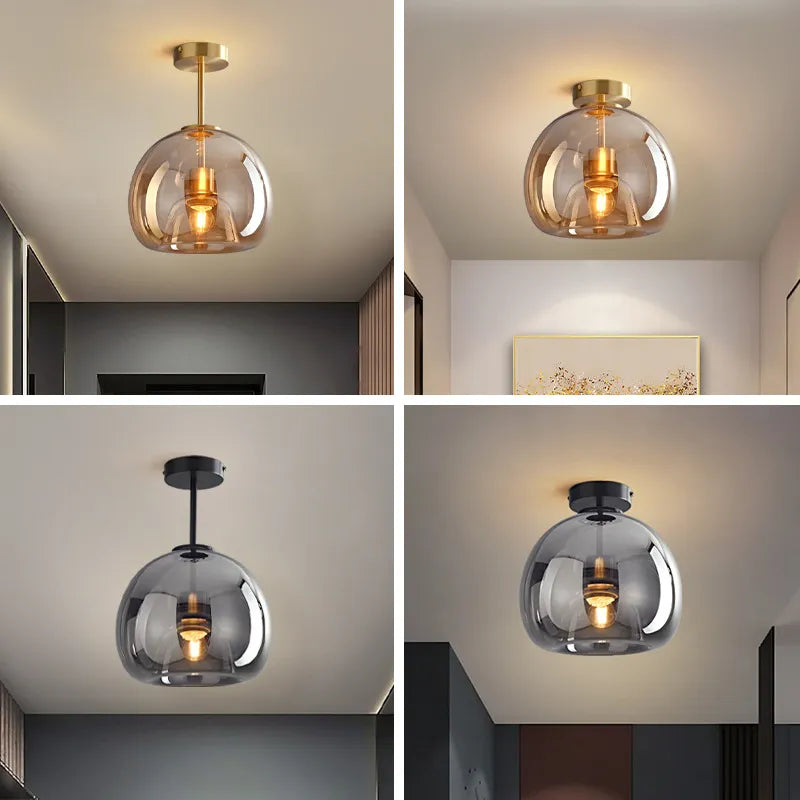 Moderne LED-Deckenlampe aus Glas – Design-Deckenleuchte mit E27-Fassung für Wohnzimmer, Schlafzimmer und Küche | Sansoti