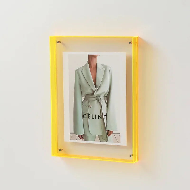 Transparent Acrylic Freestanding Photo Frame Small 11x14 15x19 Double-Sided Desk Photo Frame Modern Design | Sansoti