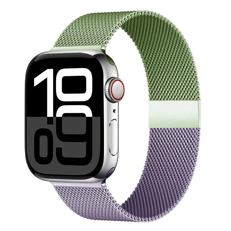Mediolański pasek do zegarka z siatki ze stali nierdzewnej, regulowany, z magnetycznym zapięciem, do smartwatcha 38–49 mm, akcesorium na nadgarstek | Sansoti