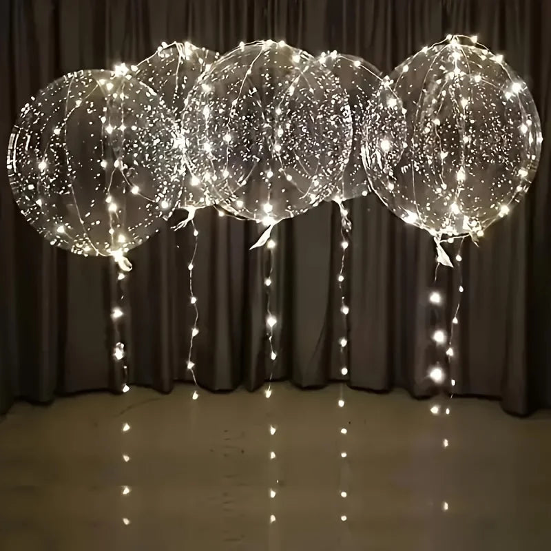 Transparante Feestballonnen met LED-verlichting 50cm 5 Stuks Lichtslingers Party Decoratie Evenementen | Sansoti