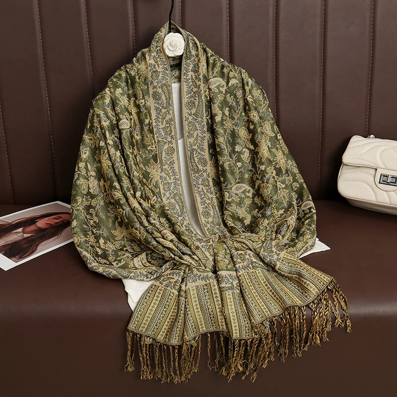 Pashmina Omslagdoek Kasjmier-look Dames 70x190cm Zachte Wintersjaal Vier Seizoenen Warm Foulard Elegante Sjaal | Sansoti