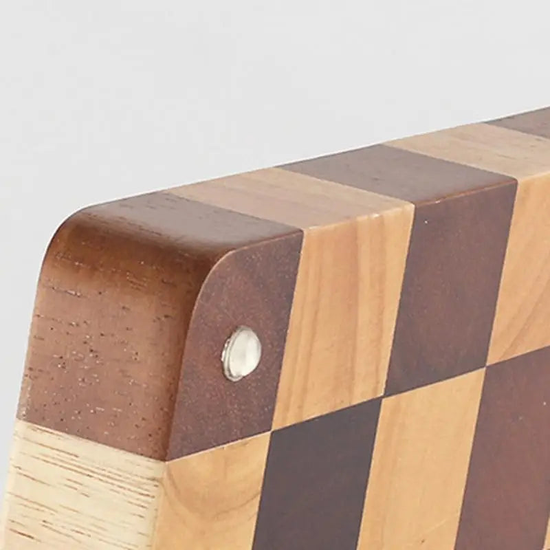 Wooden Cutting Board Checkerboard Pattern Solid Wood Sturdy Thick Planks Non-Slip Kitchen Board Professional | Sansoti