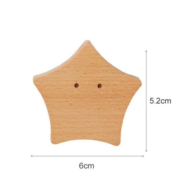 Crochets muraux en bois animaux autocollants, porte-manteaux pour chambre d'enfant, design scandinave, décoration murale | Sansoti