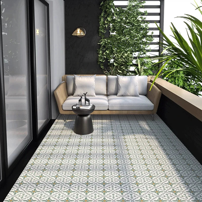 Teppich PVC Leder Rutschfest Küche Balkon Wohnzimmer Geometrisches Muster Modernes Design Bodenbelag | Sansoti