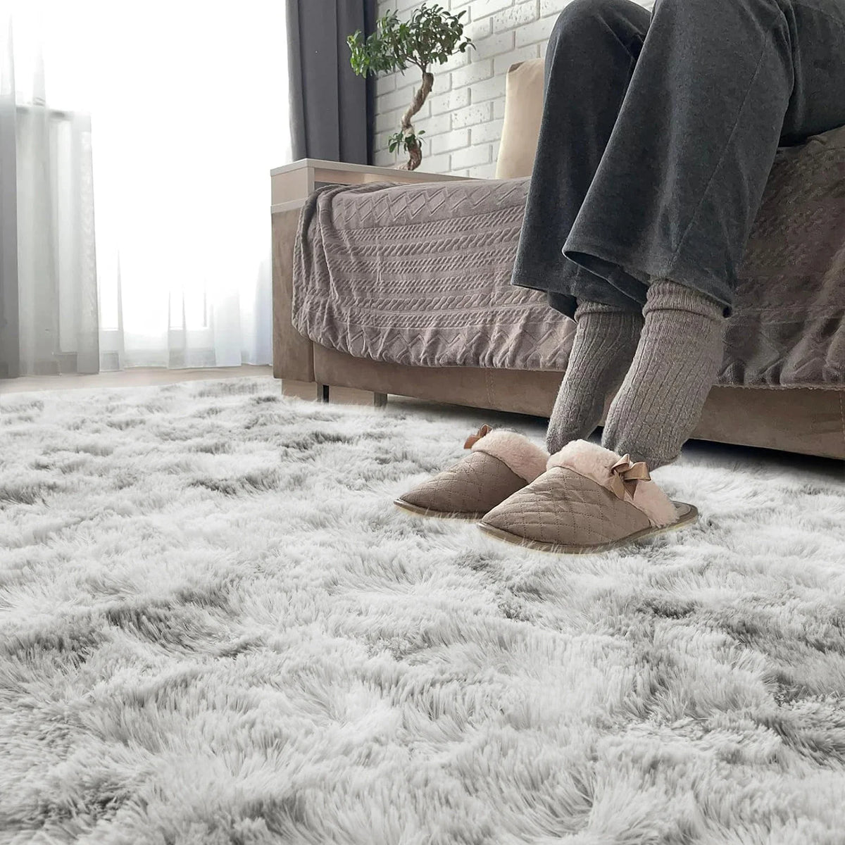Plüschteppich Rutschfest Weich Decke Wohnzimmer Schlafzimmer Kinderzimmer Modern Rechteckig Dekorativ | Sansoti