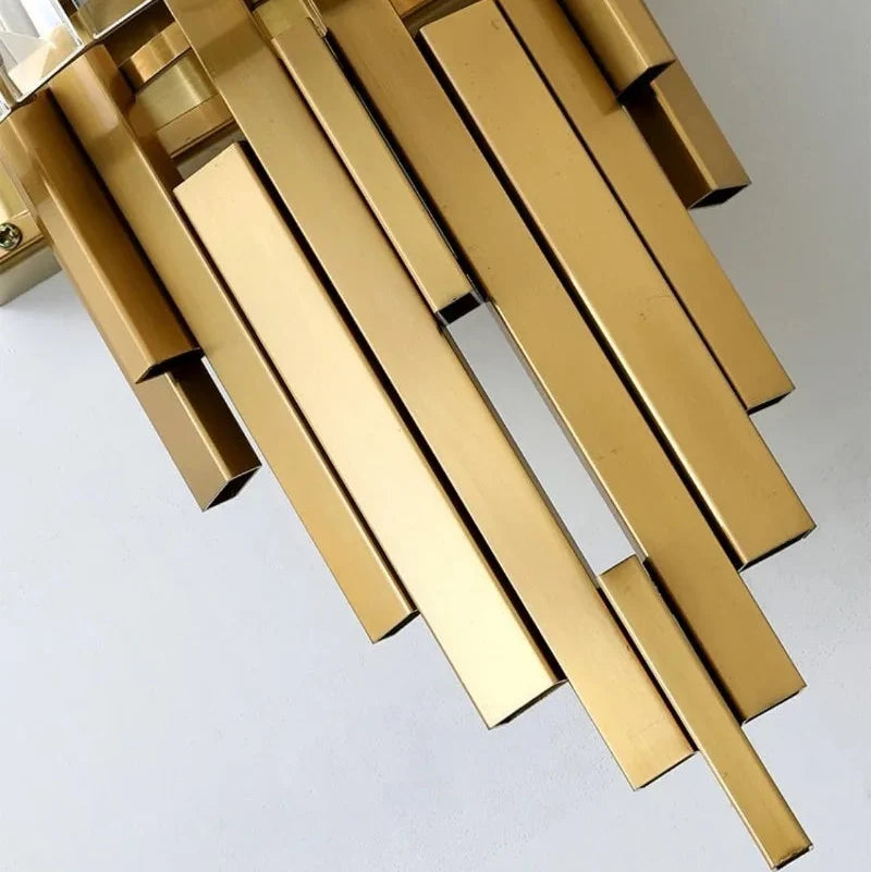 Crystal Wall Lamp Layered Rods Gold Modern Design Light Refraction Wall Lighting Luxurious Interior Atmospheric | Sansoti