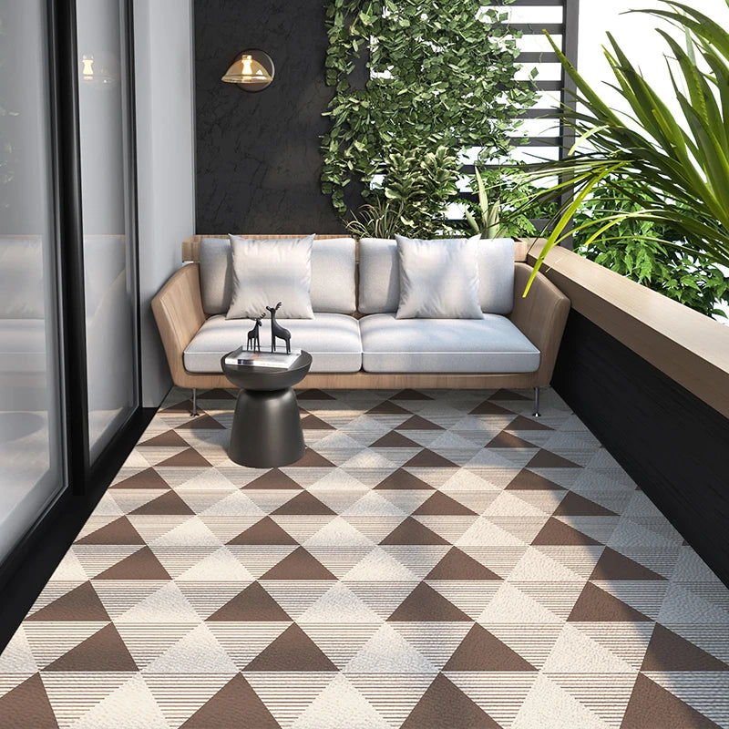 Teppich PVC Leder Rutschfest Küche Balkon Wohnzimmer Geometrisches Muster Modernes Design Bodenbelag | Sansoti