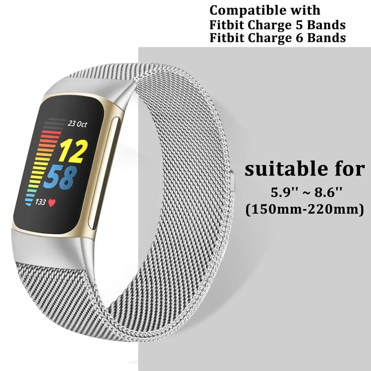 Magnetische Mesh Smartwatch Band voor Actieve Tracking Horloges RVS Verstelbaar Stijlvol Metalen Polsband | Sansoti
