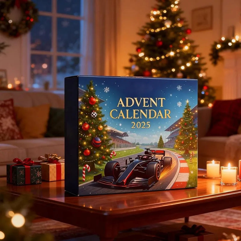 Rennsport-Adventskalender 24 Überraschungen Kunststoff-Autominiaturen Weihnachtsgeschenk Spielzeug Kinder ab 6 Jahren | Sansoti