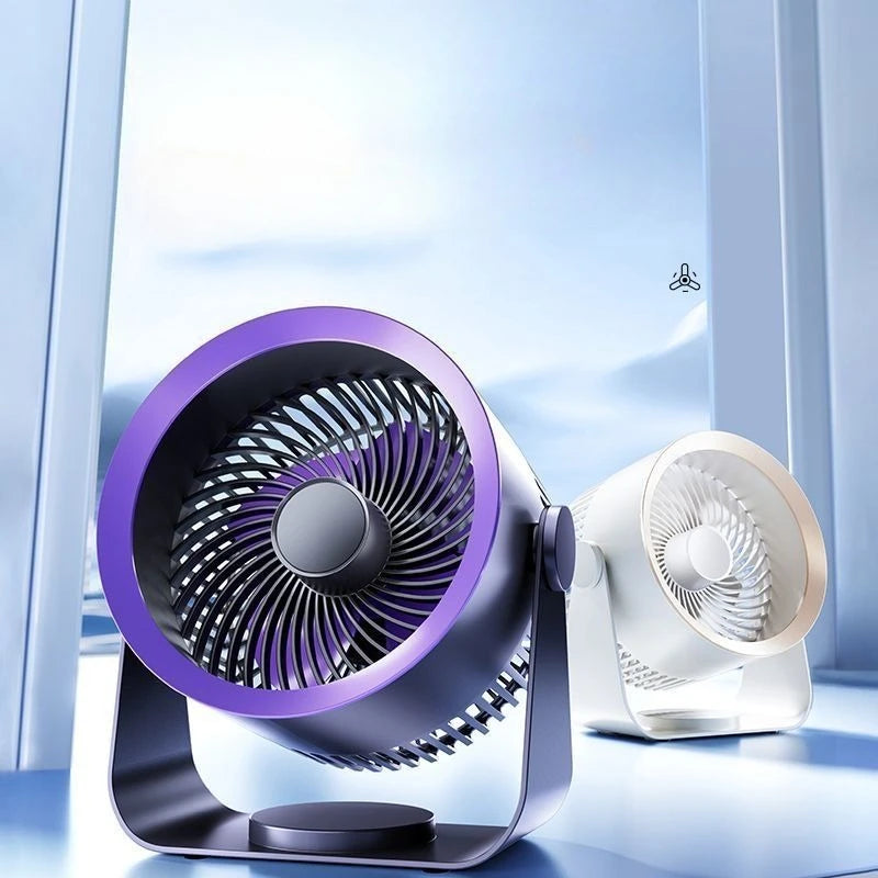 Wireless Circulation Fan 4000mAh Rechargeable Wall Mount No Drilling Quiet Desk Bathroom Bedroom Air Circulation | Sansoti