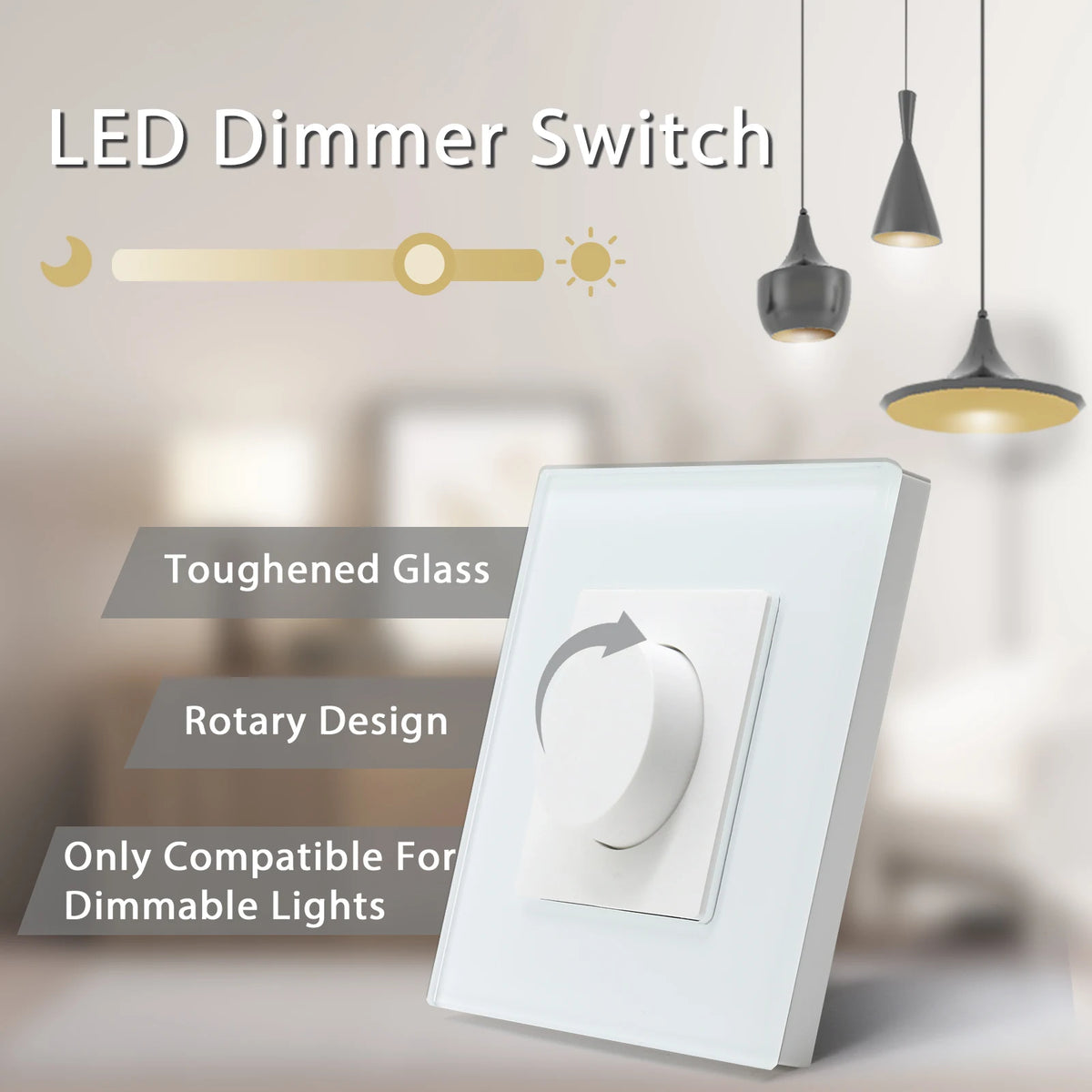 Rotary Knob Wall Dimmer for Dimmable Lighting