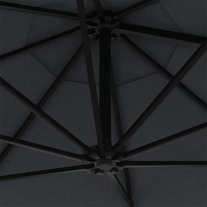Semi-circular wall-mounted sunshade 300 cm Anthracite Balcony Terrace Garden Parasol with Crank System UV Protection | Sansoti