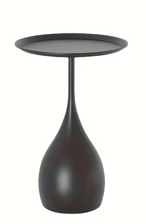 Round 40cm Side Table on Wheels, Metal Scandinavian Design, Sofa Table, Bedside Table for Living Room and Bedroom | Sansoti