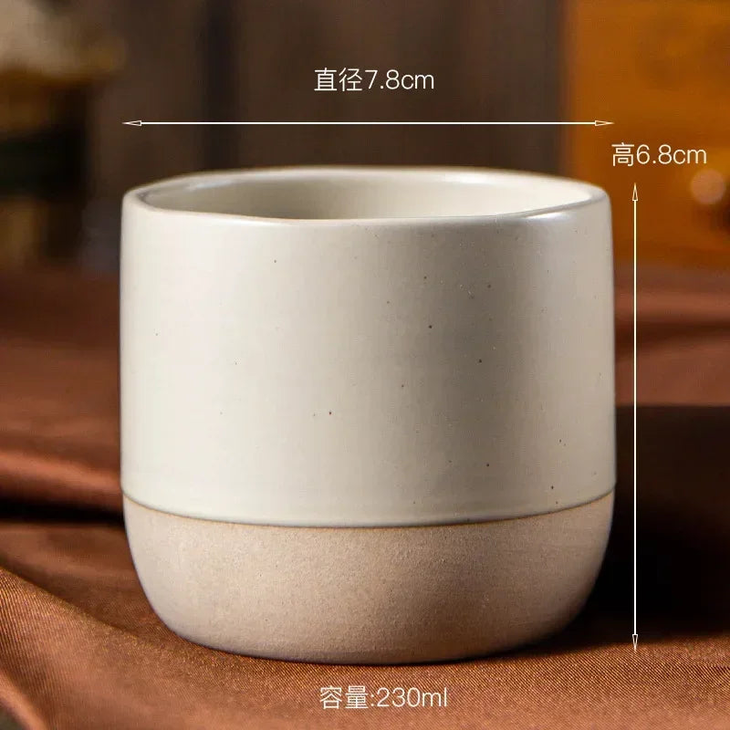 Japandi Coffee Mug Ceramic Handmade Espresso Cup Tea Cup Japanese Style 100ml 180ml 230ml Wabi Sabi Stoneware Coffee Cup Restaurant Café | Sansoti