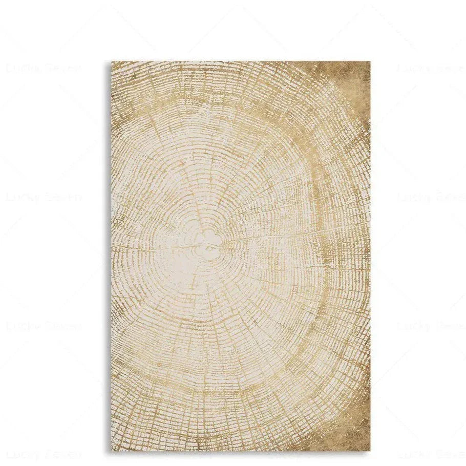 Abstraktes Leinwandbild mit Baumring-Muster – Moderne Wanddekoration – Natürliche Kunst für Wohnzimmer und Schlafzimmer | Sansoti