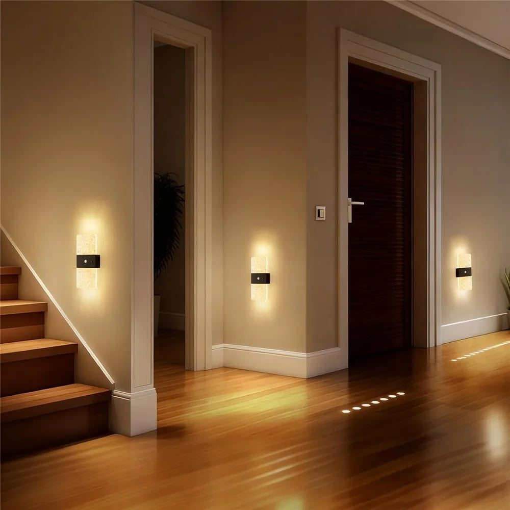 Wireless LED Wall Light Set of 2 with Motion Sensor, USB Rechargeable, Dimmable Magnetic Night Light for Bedroom | Sansoti