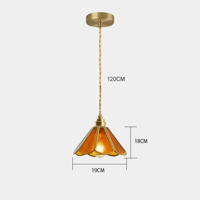 Pendant Lamp Tiffany Stained Glass Copper E27 Living Room Dining Room Bedroom Vintage Retro Pendant Lamp Ambient Lighting Kitchen Hallway | Sansoti