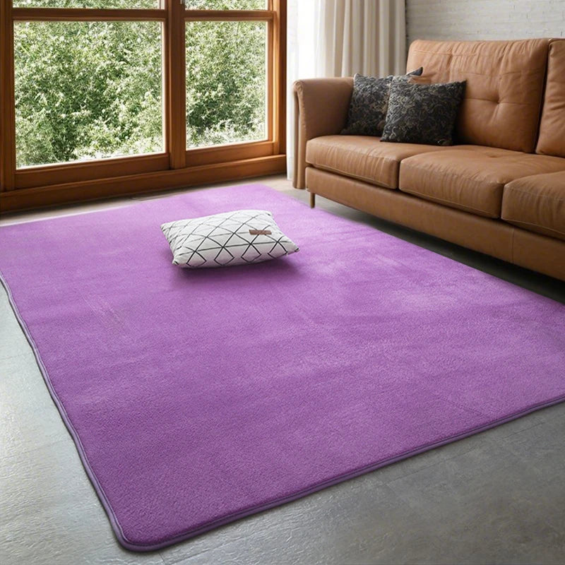 Fluwelen Vloerkleed Koraalrood Antislip Rechthoekig Zacht Wollig voor Woonkamer Slaapkamer Scandinavisch | Sansoti