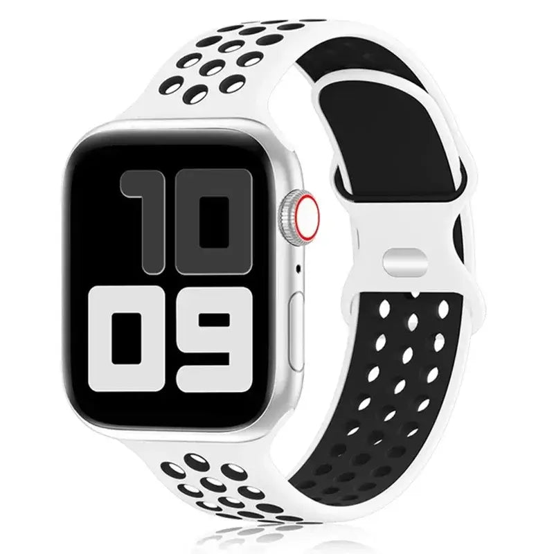 Silikonowy pasek do smartwatcha – oddychający pasek sportowy w dwóch kolorach do zegarków 38mm–49mm, unisex | Sansoti