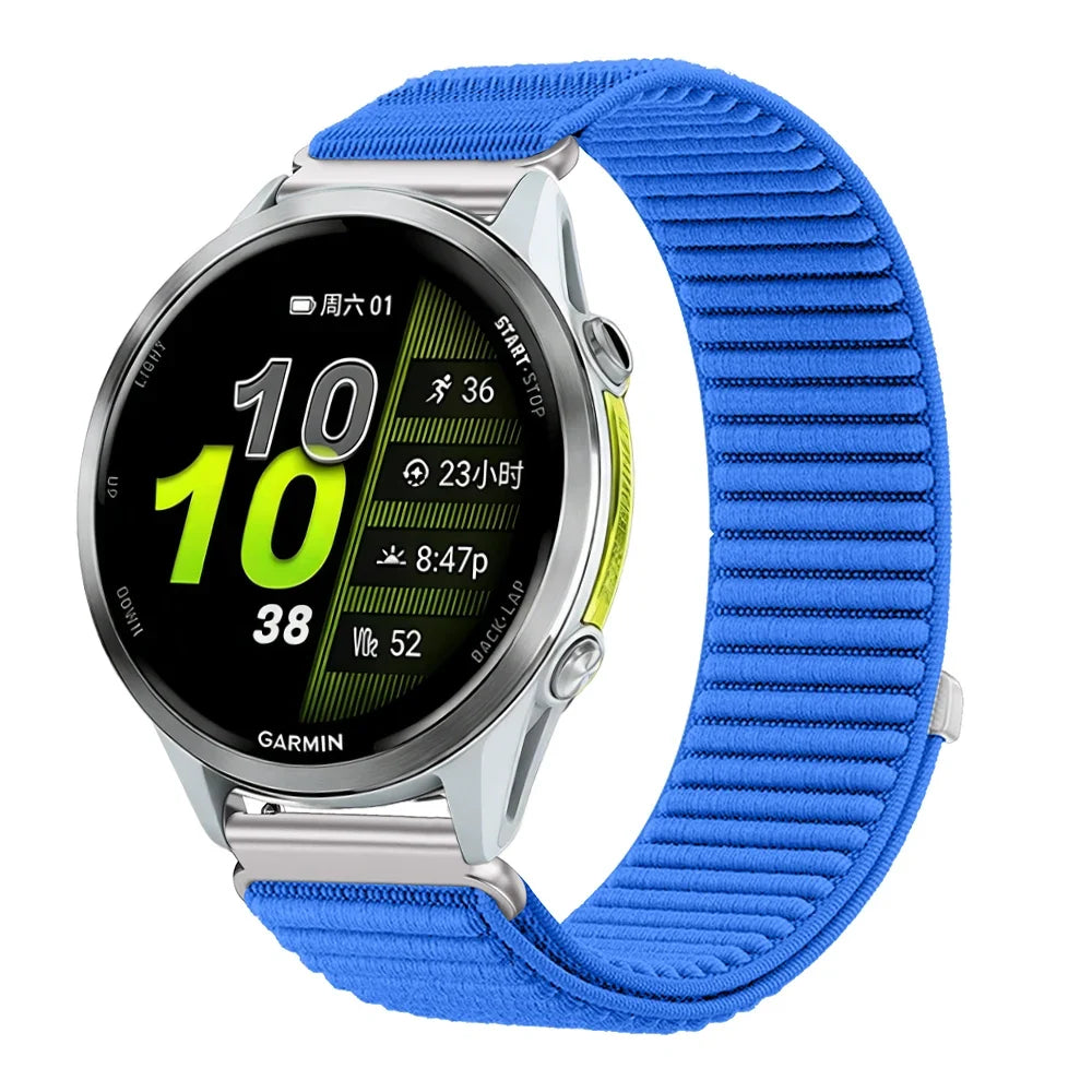 Ademend en verstelbaar nylon smartwatch-bandje van 21 cm voor sporthorloges, 20 mm en 22 mm, unisex polsband | Sansoti