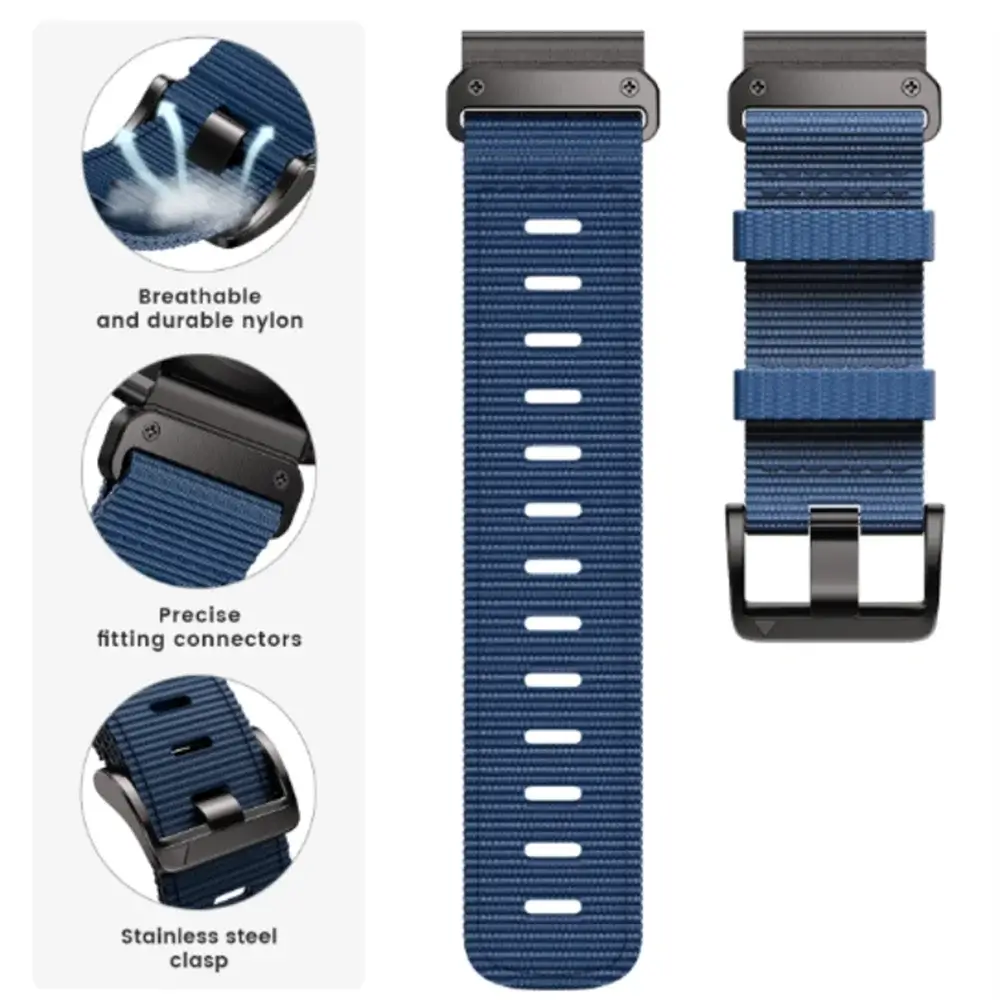 Tactical Nylon Watchband QuickFit 22mm 26mm Smartwatch Replacement Sports Outdoor Wristband Breathable Comfortable | Sansoti